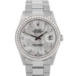 MINT Rolex DateJust DIAMOND MOP 36mm Stainless Steel Automatic Watch 16220