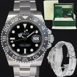 MINT PAPERS 116710 LN ROLEX GMT MASTER II STEEL CERAMIC 40MM BLACK WATCH BOX