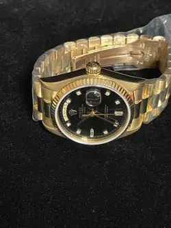 1979 Rolex Day-Date 18038 Spanish Date Black Diamond Dial 18kt President 36mm