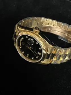 1979 Rolex Day-Date 18038 Spanish Date Black Diamond Dial 18kt President 36mm