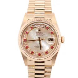 ROLEX DAY-DATE 36MM MOP DIAL WATCH 18238 YG