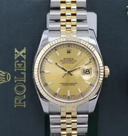 ROLEX DATEJUST 36MM 18KT YELLOW GOLD & STAINLESS STEEL WITH MONOBLOC MIDDLE CASE