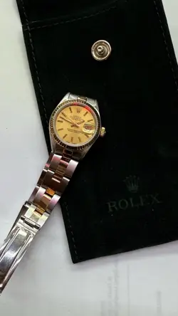 rolex date just ladies 2 tone gold stainless steel