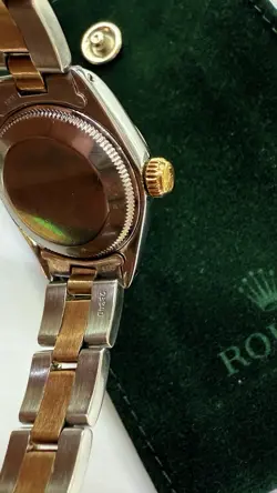 rolex date just ladies 2 tone gold stainless steel