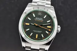 2008 ROLEX MILGAUSS 40MM STEEL BLACK DIAL GREEN CRYSTAL 116400GV BOX & PAPERS