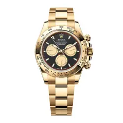 ROLEX DAYTONA WATCH 40MM BLACK INDEX HOUR MARKERS DIAL YELLOW GOLD