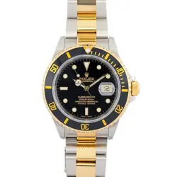 ROLEX 116618LB SUBMARINER DATE YELLOW GOLD BLUESY 40MM 2009 BOX & PAPERS