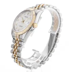 ROLEX DATEJUST 10P DIAMOND 116233G SILVER CARVING COMPUTER D 321470