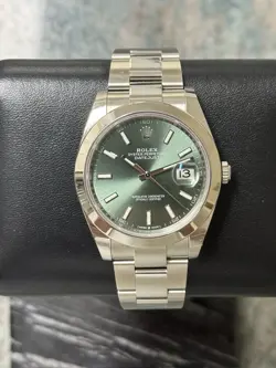 2024 ROLEX DATEJUST 126300 SILVER OYSTER BRACELET WITH SILVER BEZEL FULL SET