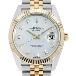 ROLEX DATEJUST 41 10P DIAMOND 126333NG WHITE SHELL 5 ROW JUBILEE BRACELET RA...