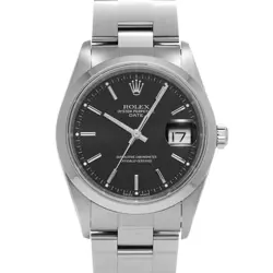 ROLEX OYSTER PERPETUAL DATE 15200 BLACK WATCH 676926