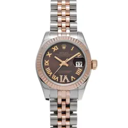 ROLEX DATEJUST 179171 CHOCOLATE BROWN/DIAMOND WATCH 676838