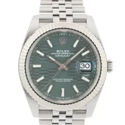 ROLEX DATEJUST 41 126334 MINT GREEN FLUTED MOTIF WARRANTY 2022 BOX/PAPER