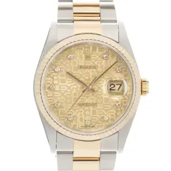 ROLEX DATEJUST 16233G CHAMPAGNECOMPUTER DIAL OYSTER P NUMBER