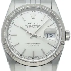 ROLEX DATEJUST MEN'S WATCH OVERHAULED 16234(F) K18WG/STAINLESS STEEL MENSWAT...