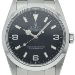 ROLEX EXPLORER 1 ROULETTE OVERHAULED 114270(Z) STAINLESS STEEL MENSWATCH BLA...