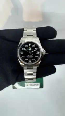 ROLEX AIR-KING 116900 SILVER OYSTER BRACELET WITH SILVER BEZEL NEW FULL SET 2025