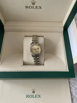 ROLEX LADY-OYSTER DATEJUST 26MM GOLD STEEL 69173 BOXED WITH PAPERS