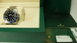 ROLEX STAINLESS STEEL GMT MASTER II BATMAN 126710BLNR BOX & PAPERS 2023