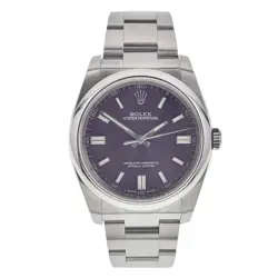 ROLEX OYSTER PERPETUAL STEEL PURPLE GRAPE DIAL 36MM AUTOMATIC MENS WATCH 116000