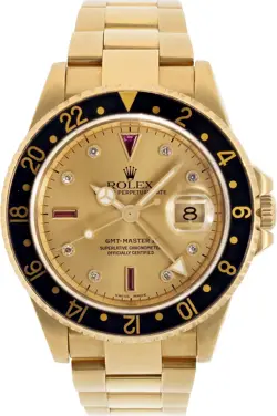ROLEX GMT-MASTER II 16718 18K 40MM AUTO WATCH