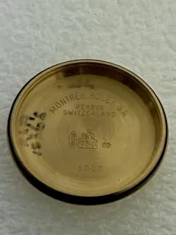 ROLEX 18038 18078 DAY DATE PRESIDENT 18K CASE BACK   0213