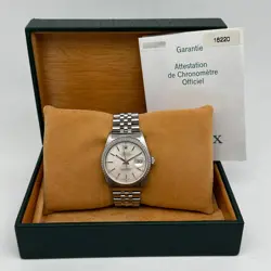 ROLEX DATEJUST 16220 36MM NO HOLES STEEL SILVER DIAL AUTOMATIC MENS WATCH