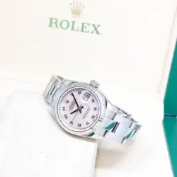 ROLEX 26MM FLUTED BEZEL LADIES MOP ARABIC DIAL DATEJUST REF: 179174 (2011)