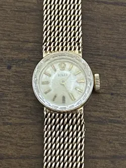 ROLEX LADIES 14K SOLID YELLOW GOLD BRACELET WATCH WITH ORIGINAL DIAL