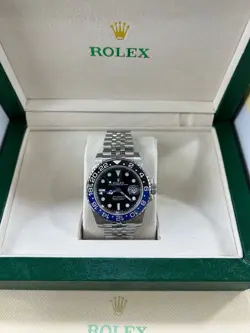 ROLEX GMT-MASTER II 126710BLNR SILVER OYSTER WITH BLUE AND BLACK BEZEL