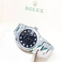 ROLEX 31MM BLACK JUBILEE DIAMONDS DIAL & DIAMONDS BEZEL REF: 178344 (2018)