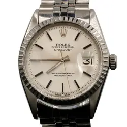 VINTAGE ROLEX MENS DATEJUST 1603 STAINLESS STEEL WATCH SILVER DIAL JUBILEE BAND