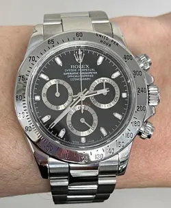 ROLEX DAYTONA REF. 116520 STAINLESS STEEL/BLACK DIAL