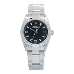 ROLEX OYSTER PERPETUAL 77080 SS AUTOMATIC BLACK DIAL UNISEX WATCH 31MM