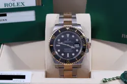 ROLEX 1 OWNER SUBMARINER DATE TWO TONE BLACK 40MM MAXI CASE 18K/SS BOX/CARD