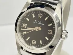 ROLEX OYSTER PERPETUAL 76080 BLACK DIAL USED WATCH