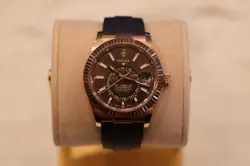 Rolex Sky-Dweller 326235 Black Two-Piece Strap with Pink Bezel