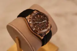 Rolex Sky-Dweller 326235 Black Two-Piece Strap with Pink Bezel