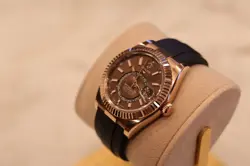 Rolex Sky-Dweller 326235 Black Two-Piece Strap with Pink Bezel