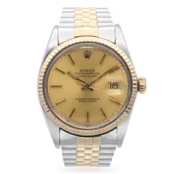 VINTAGE ROLEX DATEJUST 16013 TWO-TONE 14K GOLD STEEL AUTOMATIC MEN'S WATCH
