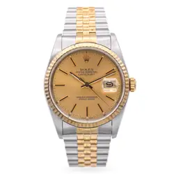 ROLEX DATEJUST 16233 TWO-TONE 18K GOLD STEEL AUTOMATIC MEN'S WATCH