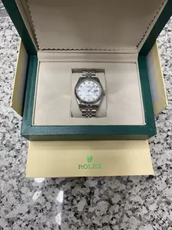 ROLEX MENS DATEJUST OYSTER WHITE DIAL 41MM