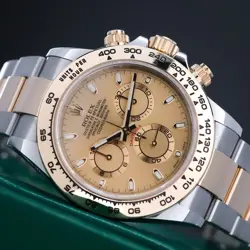 ROLEX DAYTONA CHRONO 40MM  COMPLETE CHAMPAGNE DIAL OYSTER TWO TONE 18K YELLOW