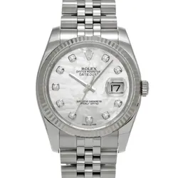 ROLEX DATEJUST 116234NG WHITE SHELL/DIAMOND WATCH 677327
