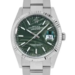 ROLEX DATEJUST 36 126234 GREEN PALM MOTIF 3 ROW OYSTER BRACELET RANDOM NUMBE...