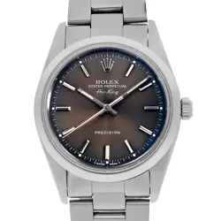 ROLEX AIR KING 14000 BLUE TROPICAL BAR X NUMBER SECOND HAND MENS