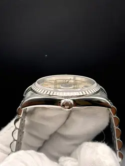 Rolex Datejust Silver Men's Watch - 16220, 2003 with box, tags, and bezel cover