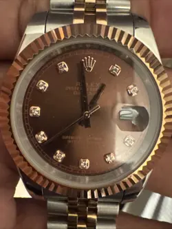 ROLEX MEN'S DATEJUST GOLD STAINLESS STEEL WATCH 36MM DIAMOND DIAL