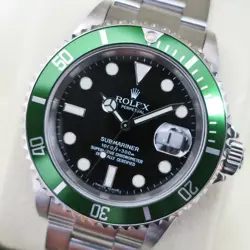 ROLEX SUBMARINER DATE 16610LV GREEN D SS BLACK SELF-WIND 41085