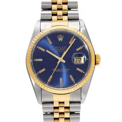 ROLEX DATEJUST 16233 BLUE WATCH 673986